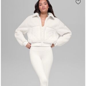 Alo Sherpa Edge bomber jacket white